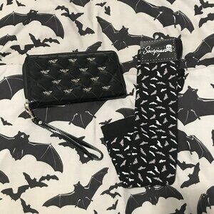 Sourpuss & Rock Rebel Bats Lot Wallet Socks Pillowcase Set Mall Goth Emo Y2K